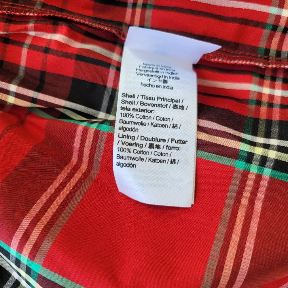 New! J.Crew sz Medium M Red Tartan Plaid Smocked Midi Dress NWT